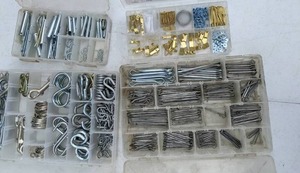 lot 34 image: Hardware Lot Sontax Picture Hanging Kit, Cotter Pins, S Hook, & More