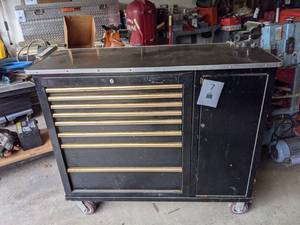 lot 7 image: Large Toolbox with Large Lot of Tools & Vice