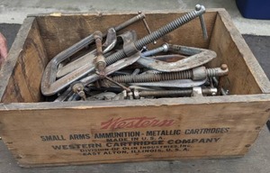lot 184 image: C-Clamps and Western Cartridge Company Box