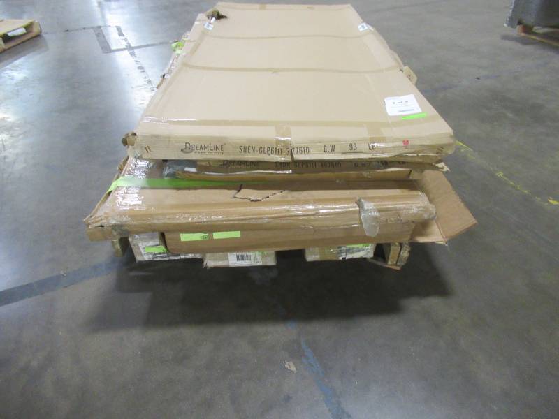 WHOLESALE MIXED PALLET OF MISCELLANEOUS BUILDING SHOWER DOOR GLASS PANELS