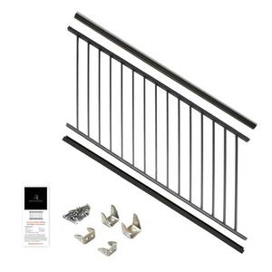 Aria Railing 36 in. x 6 ft. Black Powder Coated Aluminum Preassembled Deck Stair Railing, AS152306B.