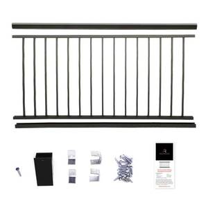 Aria Railing 36 in. x 6 ft. Black Powder Coated Aluminum Preassembled Deck Railing, AP162306B.