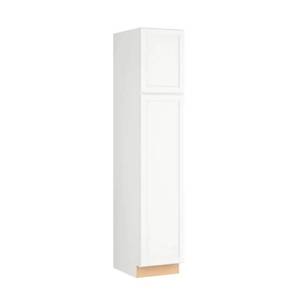 Hampton Bay Courtland Polar White Finish Laminate Shaker Stock Assembled Pantry Kitchen Cabinet 18 in. x 90 in. x 24 in., P1890-CSW - Slight Damage on Top Side and Back.