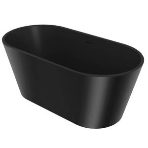 Akdy 60 in. Fiberglass Double Ended Flatbottom Non-Whirlpool Bathtub in Matte Black, BT0600-2 - Small Crack Inside Top Side.