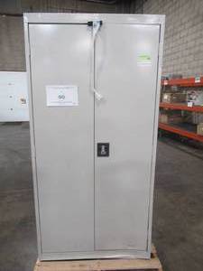 Sandusky Elite Series Steel Freestanding Garage Cabinet in Dove Gray (36 in. W x 72 in. H x 24 in. D), EA4R362472-05 - Scratch and Dent. - Locks and Opens.