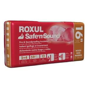 Roxul Safe n Sound 3 in. x 15-14 in. x 47 in. Soundproofing Stone Wool Insulation (4-Bags) model #RXSS31525