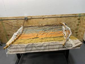 lot 104 image: PATIO WATCHER Quick Dry Hammock Folding Curved Bamboo Spreader Bar Portable Hammock for Camping Outdoor Patio Yard Beach, Water Resistance and UV Resistance