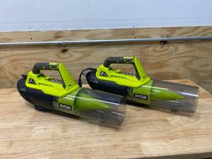 lot 75 image: RYOBI Lot of 2-  135 MPH 440 CFM 8 Amp Corded Electric Jet Fan Blowers