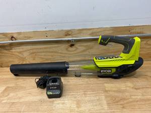 lot 24 image: RYOBI ONE 18V 100 MPH 280 CFM Cordless Battery Variable-Speed Jet Fan Leaf Blower (Includes Charger)