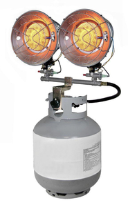 lot 19 image: DYNA-GLO Double Burner 30,000 BTU Radiant Tank Top Propane Portable Heater