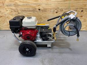 lot 1 image: BE Professional 4000 PSI Belt-Drive (Gas-Cold Water) Pressure Washer w General Pump & Honda GX390 Engine