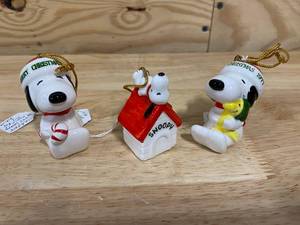 lot 94 image: SNOOPY- Lot of 3 Christmas Ornaments