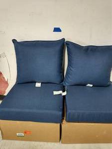 lot 3 image: 2 24 in. x 24 in. Sapphire Leala Texture 2-Piece Deep Seating Outdoor Lounge Chair Cushion