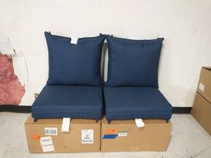 lot 2 image: 24 in. x 24 in. Sapphire Leala Texture 2-Piece Deep Seating Outdoor Lounge Chair Cushion