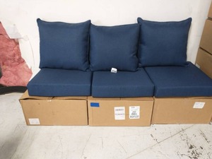 lot 4 image: 3 24 in. x 24 in. Sapphire Leala Texture 2-Piece Deep Seating Outdoor Lounge Chair Cushion