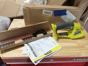 lot 58 image: RYOBI ONE 18V Cordless Battery Grass Shrubber Trimmer (Tool Only)