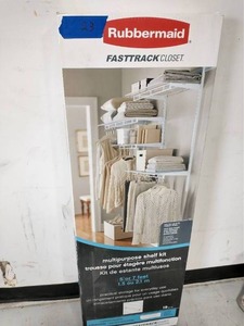 lot 23 image: Rubbermaid FastTrack Multi-Purpose Closet Kit, Deep, White
