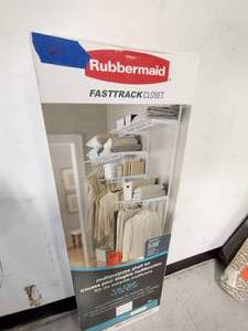 lot 24 image: Rubbermaid FastTrack Multi-Purpose Closet Kit, Deep, White