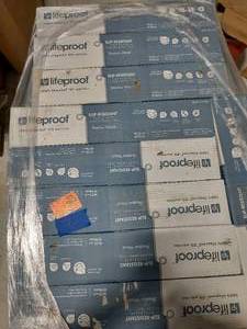lot 75 image: Pallet  OF 28 CASES Lifeproof Shadow Wood 6 in. x 24 in. Porcelain Floor and Wall Tile (14.55 sq. ft.  case)