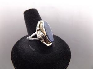 lot 18 image: .925 Sterling Silver Navajo Lapis Lazuli Ring Size 9.25