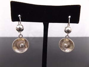 lot 50 image: .925 Sterling Silver Sombrero Dangle Hook Earrings
