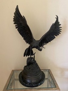 Bronze Eagle Sculpture by Jules Moigniez