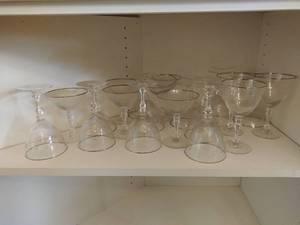 Collection of Platinum Rimmed Drinking Glasses
