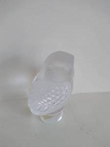 Lalique Crystal Owl Figurine