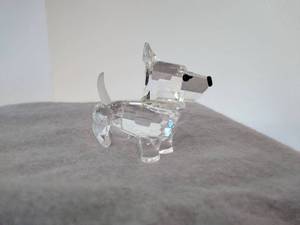Swarovski Crystal Dog Figurine- Ear Detached