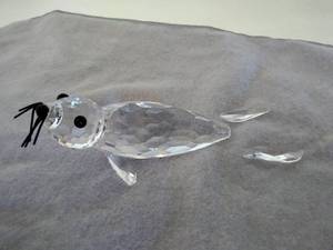 Swarovski Crystal Seal Figurine- Back Fins Detached