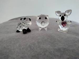 Three Crystal Figurines- Including Swarovski & Iris Arc