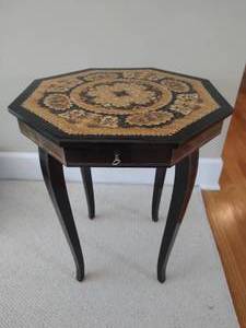 Locking Music Box End Table with Key