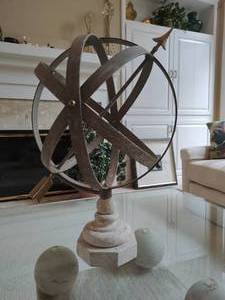 Metal Weathervane Globe Dcor