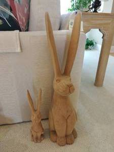 Two Wood Rabbits