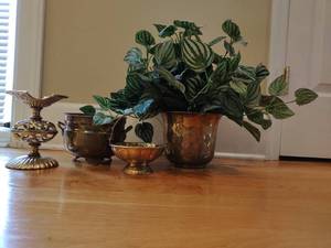 Four Vintage Brass Dcor Items