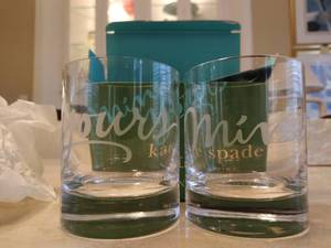 Kate Spade Mine & Yours Double Old-Fashioned Crystal Glass Set