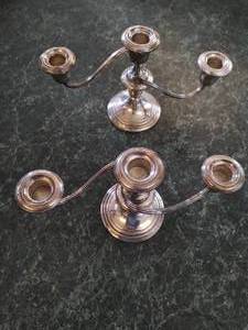 Pair of Weighted Sterling Silver Candelabras