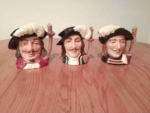 Three Royal Doulton Musketeer Toby Mugs
