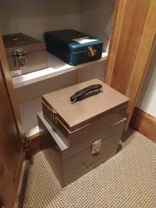 Four Locking File Boxes