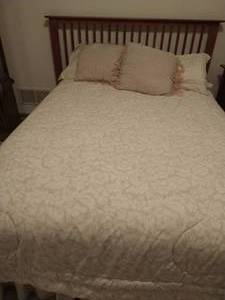 Full Size Bed With Bedding And Headboard
