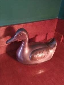 Pewter Duck Dish