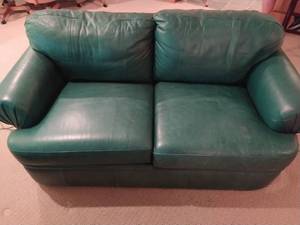 Green Daytons Leather Or Similar Material Loveseat