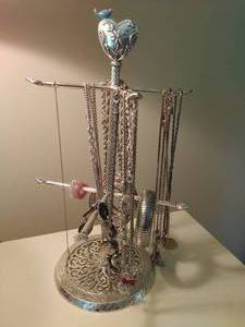 Collection Of Costume Jewelry With Jewelry Tree