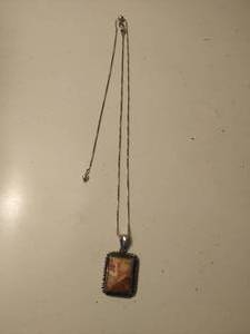 Sterling Silver Necklace With Stone Pendant