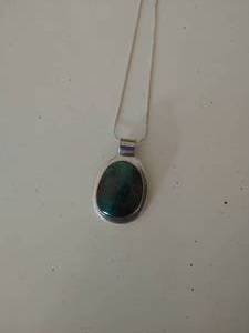 Sterling Silver Necklace With Stone Pendant