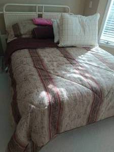 Full Size Bed With Bedding And Headboard