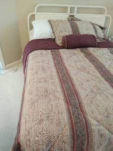 Full Size Bed With Bedding And Headboard