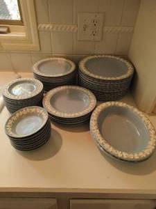 Wedgwood Embossed Queens Wear Plates and Bowls