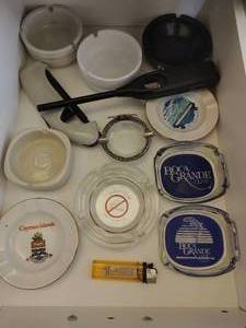 Collection of Ashtrays and Lighters