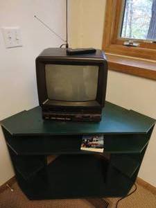 Vintage TV and Corner Shelf